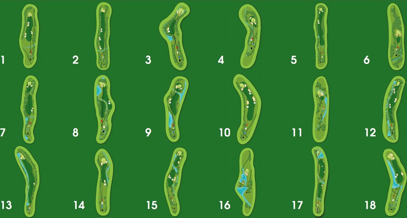 18 holes golf map of SAM Tuyen Lam Golf